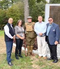 L-R: Monroe Town Supervisor Tony Cardone, Monroe Councilwoman Dorey Houle, Monroe resident Tom Carton, Orange County Legislator Peter Tuohy and of Wallkill Town Public Works Commissioner/Highway Superintendent Lou Ingrassia.