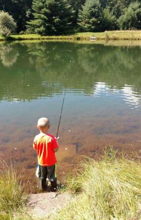 Photo provided by OCLT The Orange County Land Trust will host a children's fishing program on Saturday, April 21, at its Hunter Farm Preserve in Slate Hill, where young anglers can practice catch and release fishing on the ponds while also learning how to be good stewards of the lands and waters.