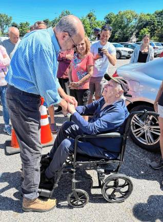 Among those who came out to celebrate Martin Rosmarin was Monroe Mayor Neil Dwyer.