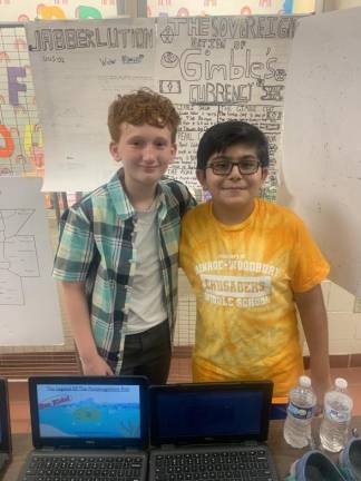 Sixth graders Giovanni Ross and Samir Malik collaborated on “The Sovereign Nation of Gimble.”