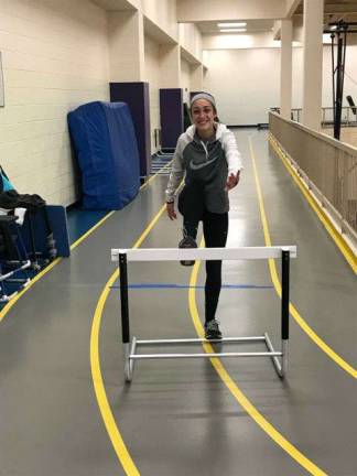 Lisa Jacobsen finished fourth in the 55m hurdles and second in the high jump at the North Shore High School season opener at the Armory in New York City.