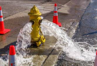 An example of what hydrant flushing might look like.