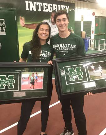 Manhatten College honors runners Dayzondra Gonzalez and John Dove