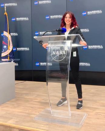 Karolina Rivera-Osorio earlier this year at NASA’s Marshall Flight Center in Huntsville, Ala.