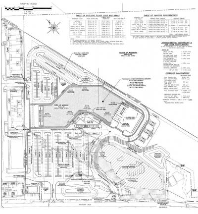 The site plan for Monroe Commons issued earlier this year.