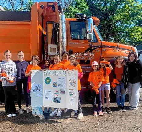 The scouts worked to raise awareness about the importance of catch basins.