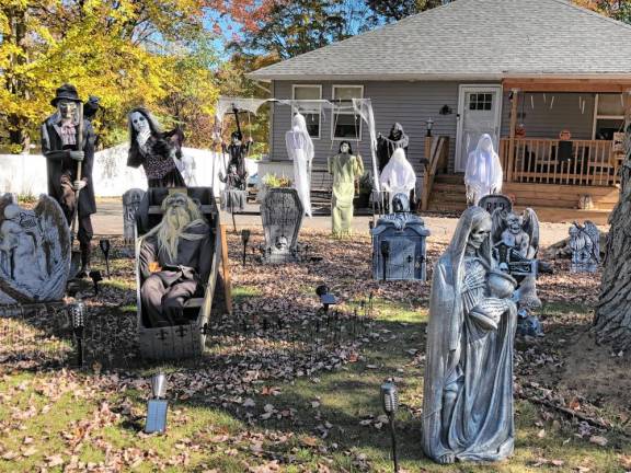 <b>This home on Macopin Road in West Milford goes all out for Halloween. (Photo by Kathy Shwiff)</b>