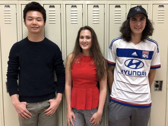 Provided photo Monroe-Woodbury High School seniors Victor Yang, Emma Dawson and Ethan Czerwinski are among the approximately 16,000 semifinalists in the 64th annual National Merit Scholarship Program.