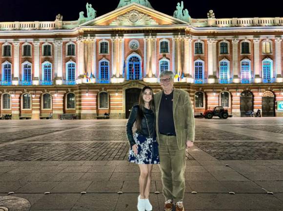 Karolina Rivera-Osorio and her mentor, French astronaut Jean-Jacques Favier, last year in Toulouse, France.