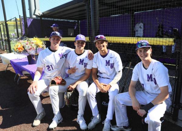 Seniors Kyle McDermott, AJ Lugo, David Hennessy, and JJ Kelleher enjoying the senior day activities.