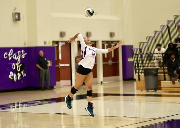 Co-captain Aryanna Brown, #10, had 11 kills and 21 digs in the game.