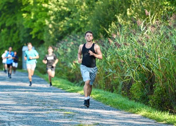 Cross-country runners working out on Tuesday morning.