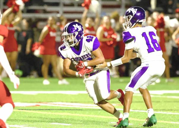 Noah Flores, #42, scored on a three-yard run in the third quarter.