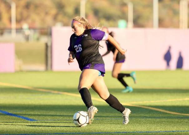 Samantha Key, #26, scored on a beautiful corner kick in the second half.