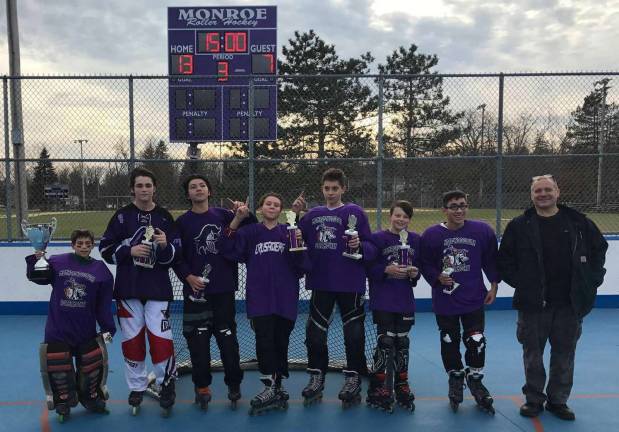 Provided photos The Chiefs of the Monroe Roller Hockey League defeated the Hat Trix 13-7 Saturday to capture the Majors Division Crusader Cup.