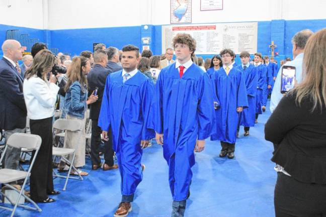 The Class of 2024 enters the commencement ceremony at Pope John XXIII Regional High School in Sparta on June 3. Provided photo.