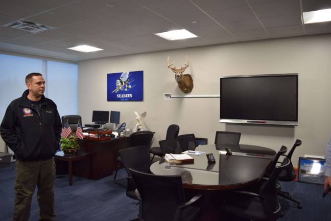 Photo by Erika Norton County Executive Steve Neuhaus has moved into his new office in the new building.