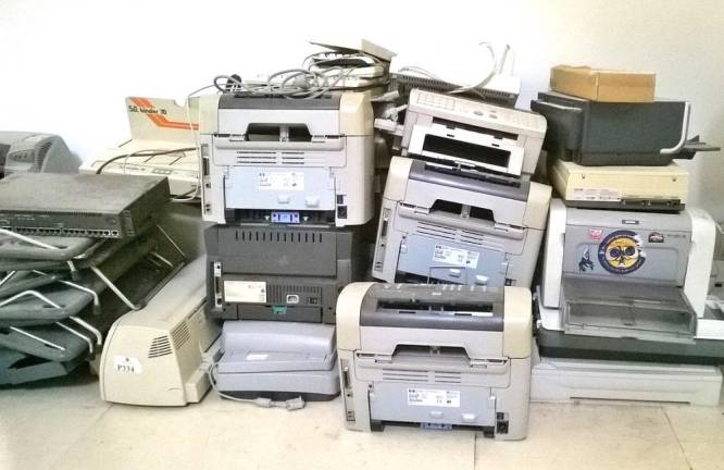 Electroncis accepted during the recycling event include printers, scanners, fax machines, and more.