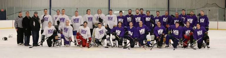 Thirty former players faced off to raise funds for the M-W Booster Club to support the Monroe-Woodbury Varsity Hockey program on Nov. 25 at IceTime Rink in Newburgh.