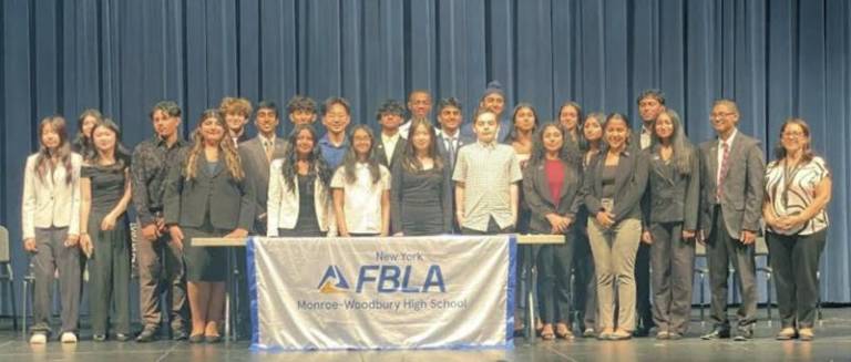 The members of Monroe-Woodbury’s FBLA Chapter.