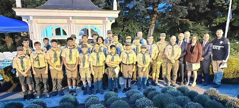 On the evening of Wednesday, September 11, Boy Scout Troop 440 of Monroe participated in the Village of Monroe September 11 Memorial Ceremony.