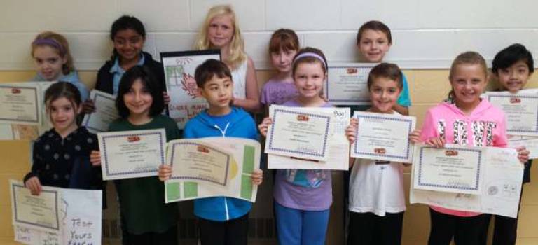 The Fire Safety Poster contest winners from Pine Tree Elementary School.